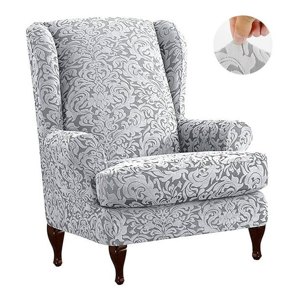 1SET Wing Chair Cover Sofa Slipcover Arm Chair Protector Soft Stretchy